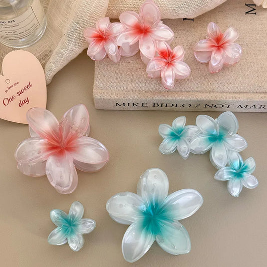 Flower Hair Claw Clips for Women Gradient Large Claw Clips for Thick Hair Girls No-slip Hairpins Women Hair Accessories